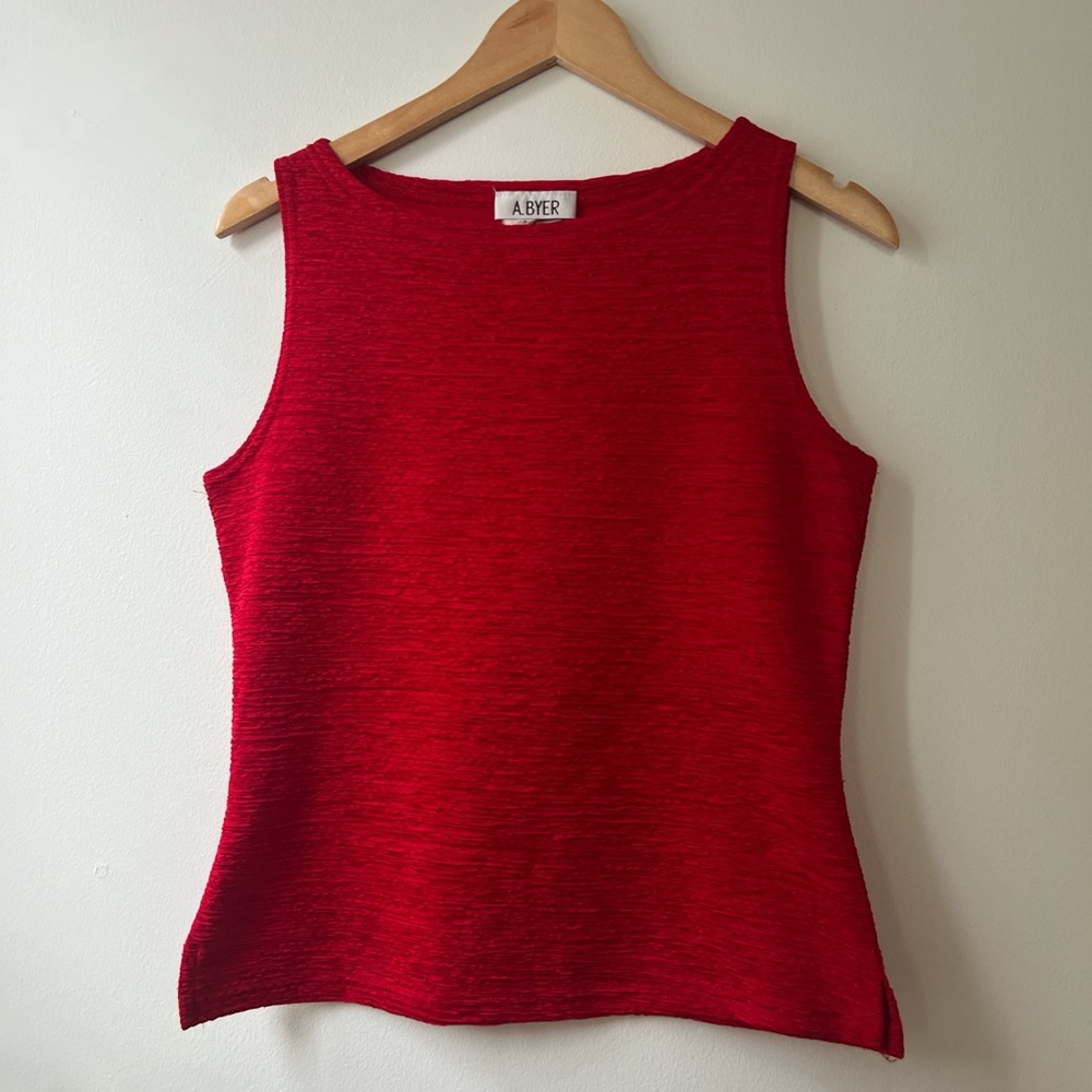 Vintage A.Byer Red Textured Blouse